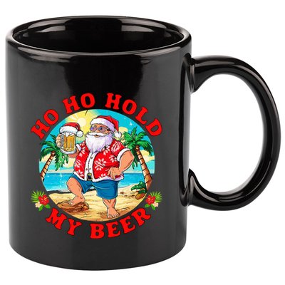Christmas In July Summer Santa Sunglasses Ho Ho Hold My Beer 11oz C Handle Ceramic Mug