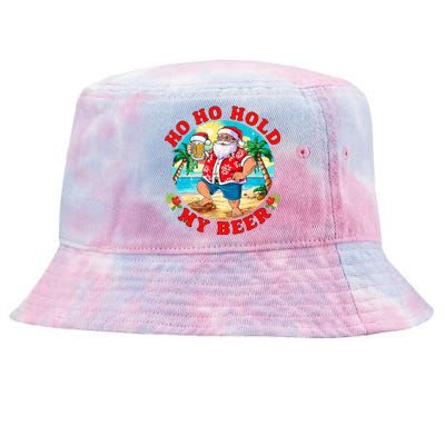 Christmas In July Summer Santa Sunglasses Ho Ho Hold My Beer Tie-Dyed Bucket Hat