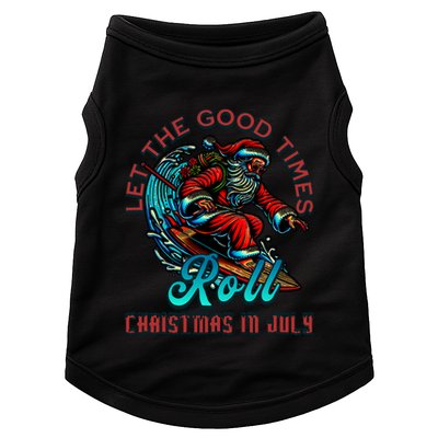 Christmas In July Surfing Santa Claus Beach Xmas Surf Doggie Tank