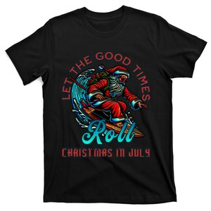 Christmas In July Surfing Santa Claus Beach Xmas Surf T-Shirt