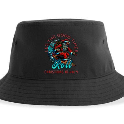 Christmas In July Surfing Santa Claus Beach Xmas Surf Sustainable Bucket Hat