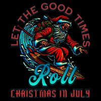 Christmas In July Surfing Santa Claus Beach Xmas Surf Button