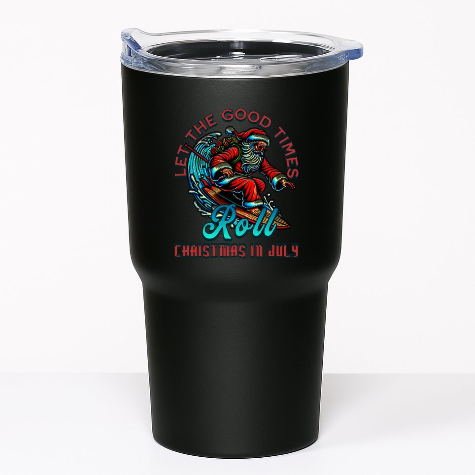 Christmas In July Surfing Santa Claus Beach Xmas Surf Tumbler