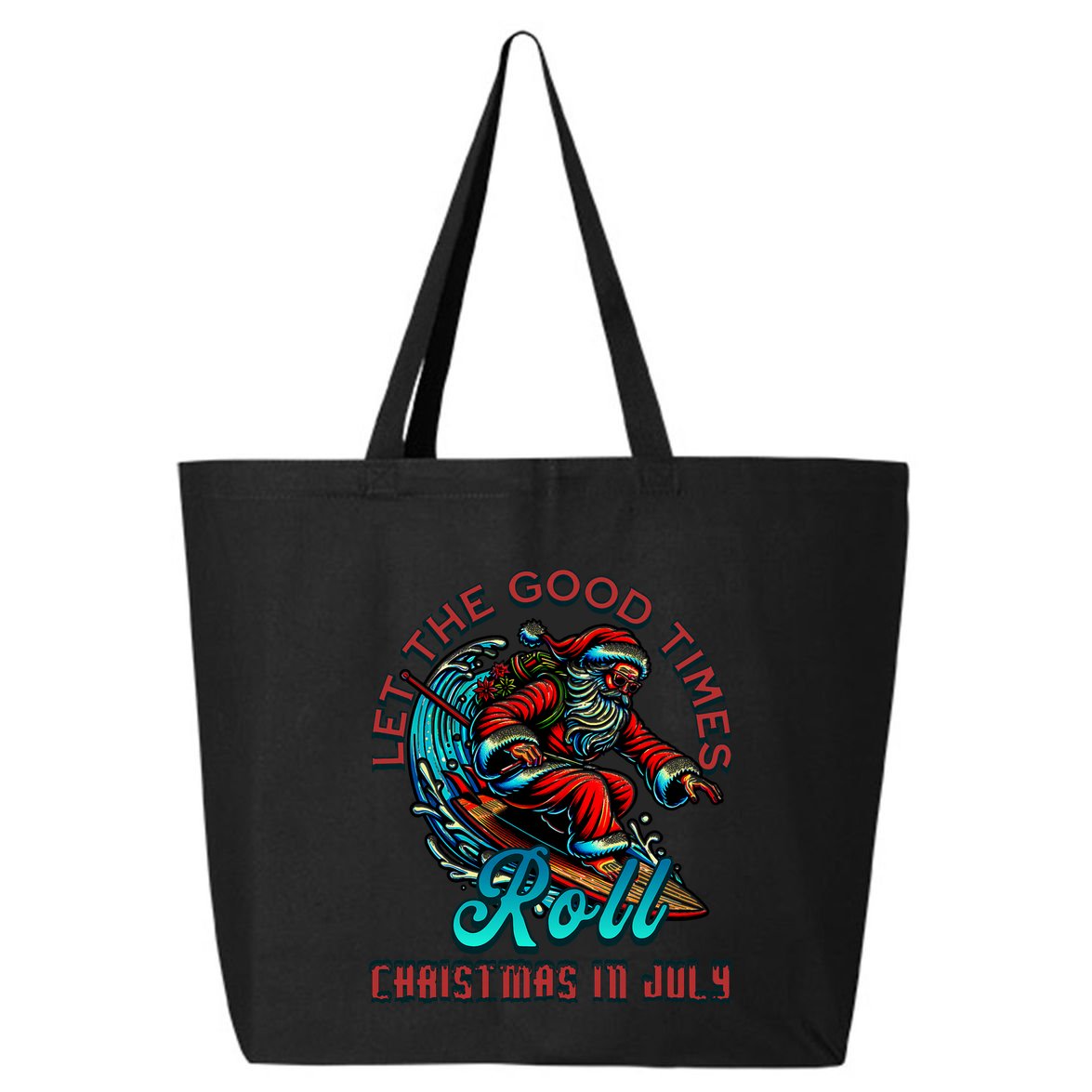Christmas In July Surfing Santa Claus Beach Xmas Surf 25L Jumbo Tote