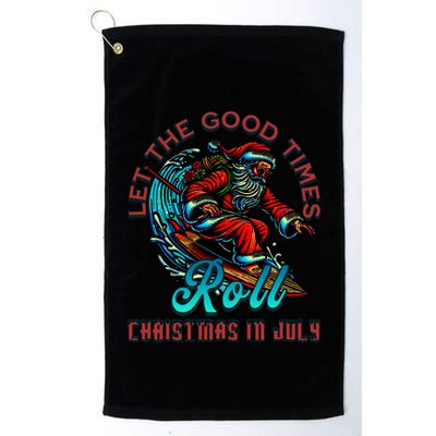 Christmas In July Surfing Santa Claus Beach Xmas Surf Golf Towel