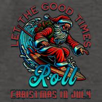 Christmas In July Surfing Santa Claus Beach Xmas Surf Vector Backpack