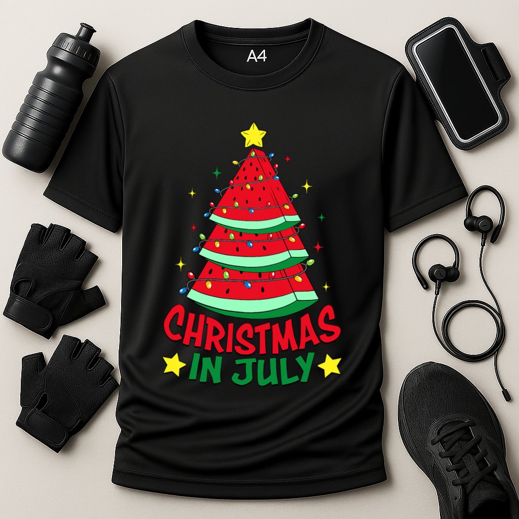 Christmas In July Watermelon Xmas Tree Summer Performance Shirt