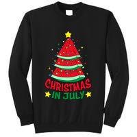 Christmas In July Watermelon Xmas Tree Summer Sweatshirt