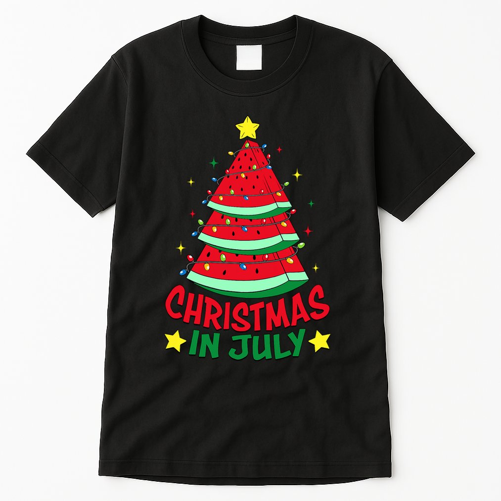 Christmas In July Watermelon Xmas Tree Summer Tall T-Shirt
