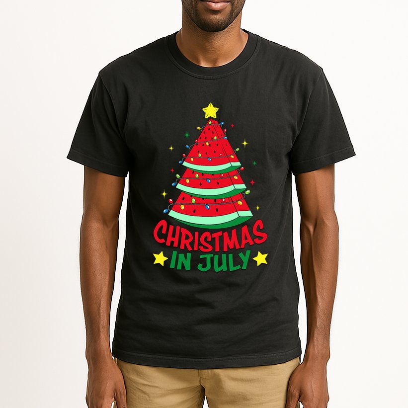 Christmas In July Watermelon Xmas Tree Summer Tall T-Shirt
