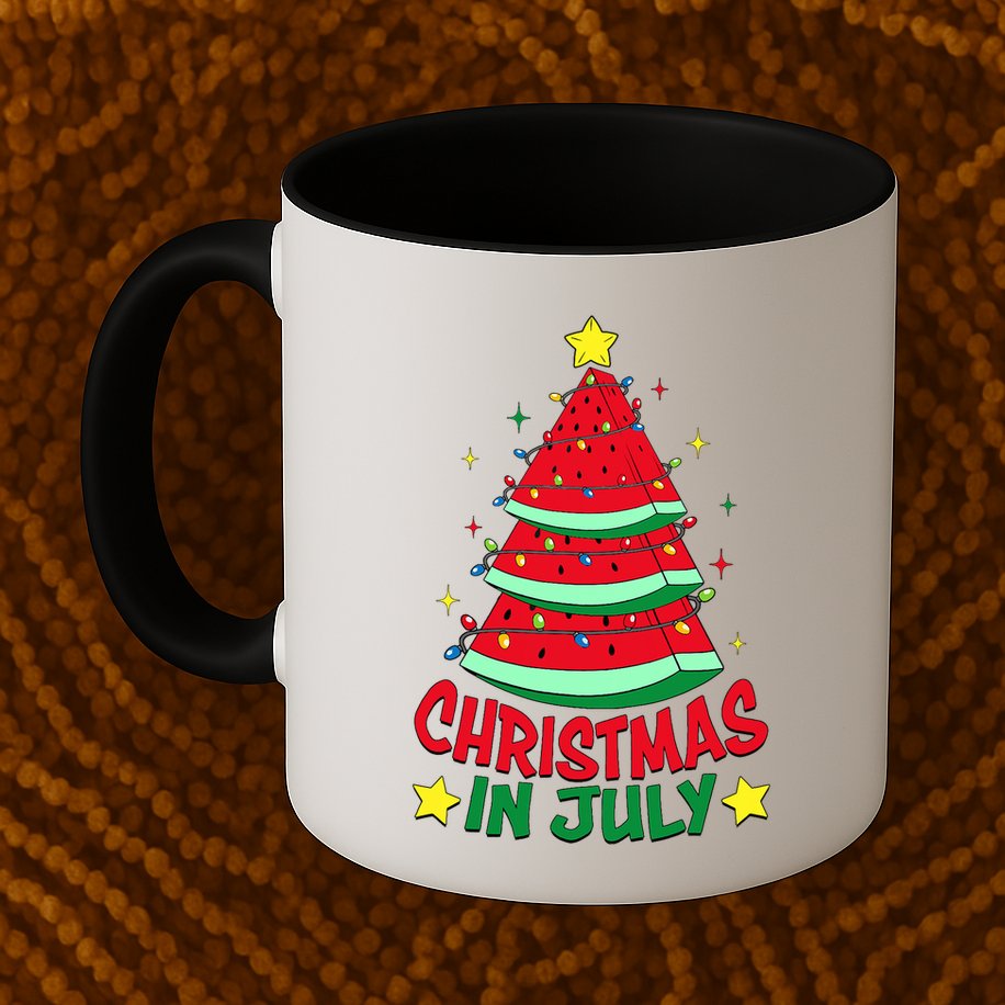 Christmas In July Watermelon Xmas Tree Summer Mug
