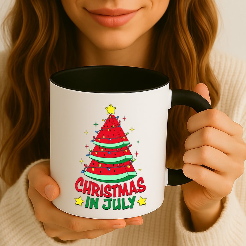 Christmas In July Watermelon Xmas Tree Summer Mug