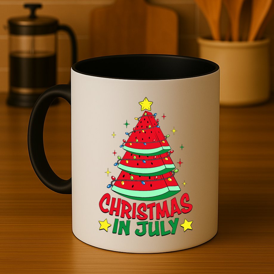 Christmas In July Watermelon Xmas Tree Summer Mug