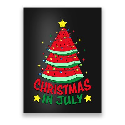 Christmas In July Watermelon Xmas Tree Summer Poster