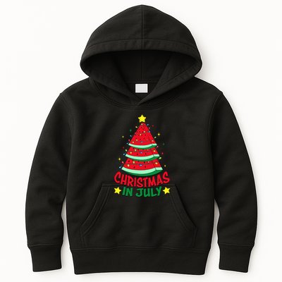 Christmas In July Watermelon Xmas Tree Summer Kids Hoodie