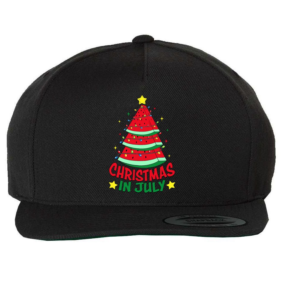 Christmas In July Watermelon Xmas Tree Summer Wool Snapback Cap
