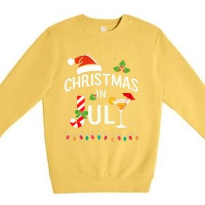 Christmas In July With Candy Cane For Summer Beach Xmas Premium Crewneck Sweatshirt