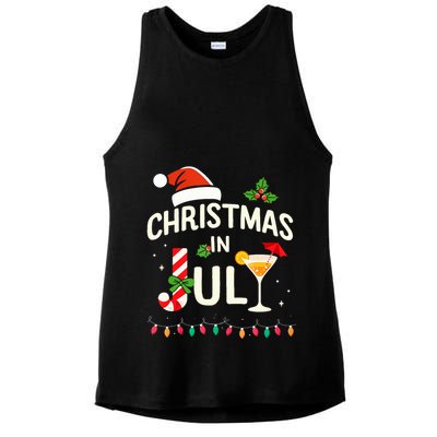 Christmas In July With Candy Cane For Summer Beach Xmas Ladies PosiCharge Tri-Blend Wicking Tank