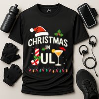 Christmas In July With Candy Cane For Summer Beach Xmas Performance Shirt