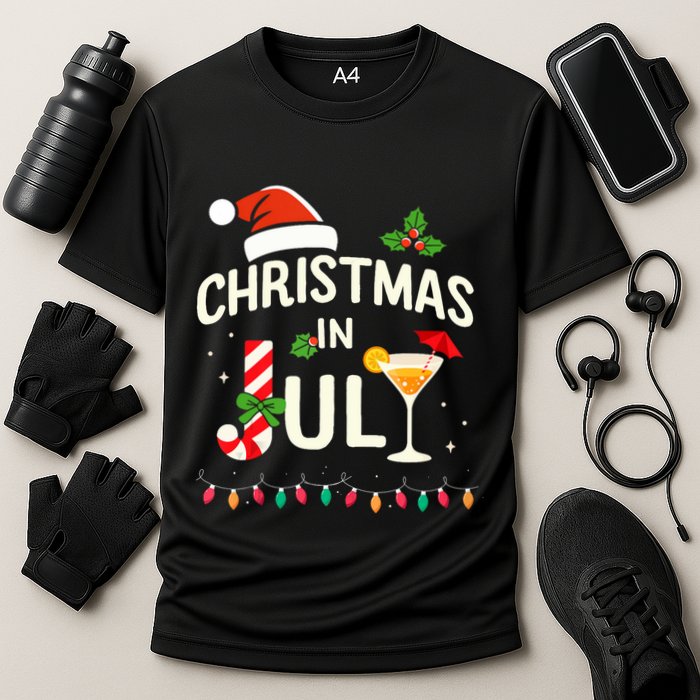 Christmas In July With Candy Cane For Summer Beach Xmas Performance Shirt