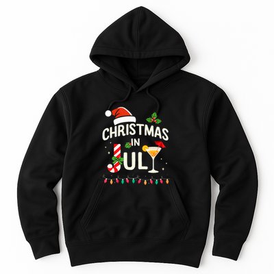 Christmas In July With Candy Cane For Summer Beach Xmas Hoodie