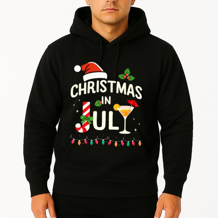 Christmas In July With Candy Cane For Summer Beach Xmas Hoodie