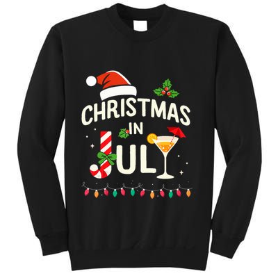 Christmas In July With Candy Cane For Summer Beach Xmas Sweatshirt