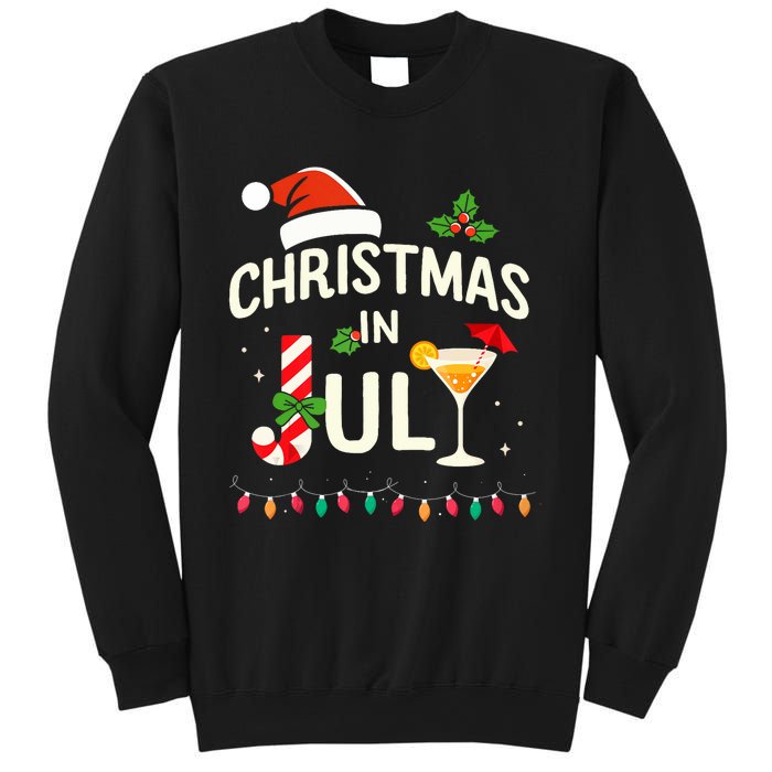 Christmas In July With Candy Cane For Summer Beach Xmas Sweatshirt