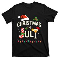 Christmas In July With Candy Cane For Summer Beach Xmas T-Shirt