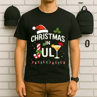 Christmas In July With Candy Cane For Summer Beach Xmas T-Shirt