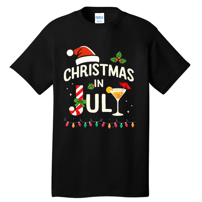 Christmas In July With Candy Cane For Summer Beach Xmas Tall T-Shirt