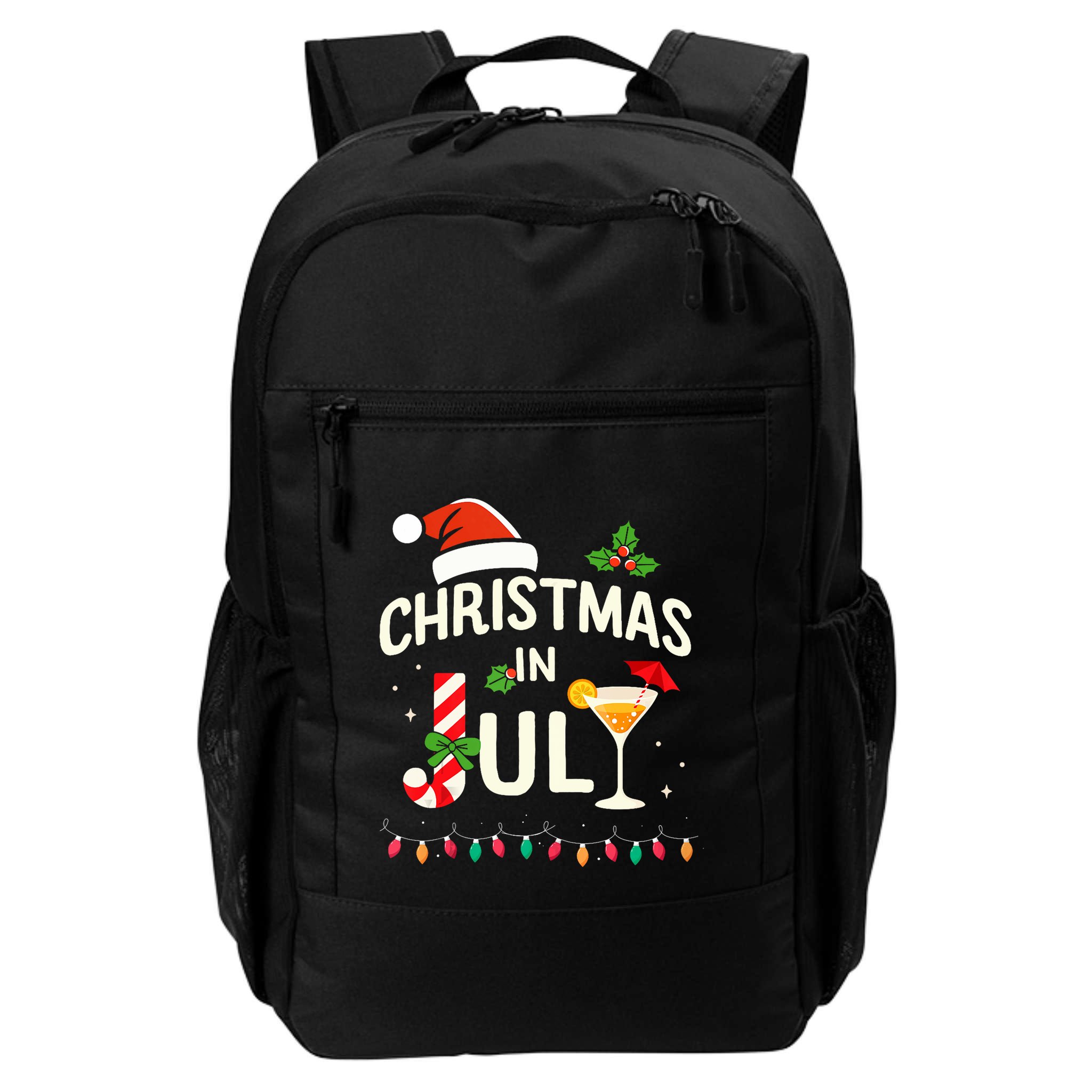 Christmas In July With Candy Cane For Summer Beach Xmas Backpack