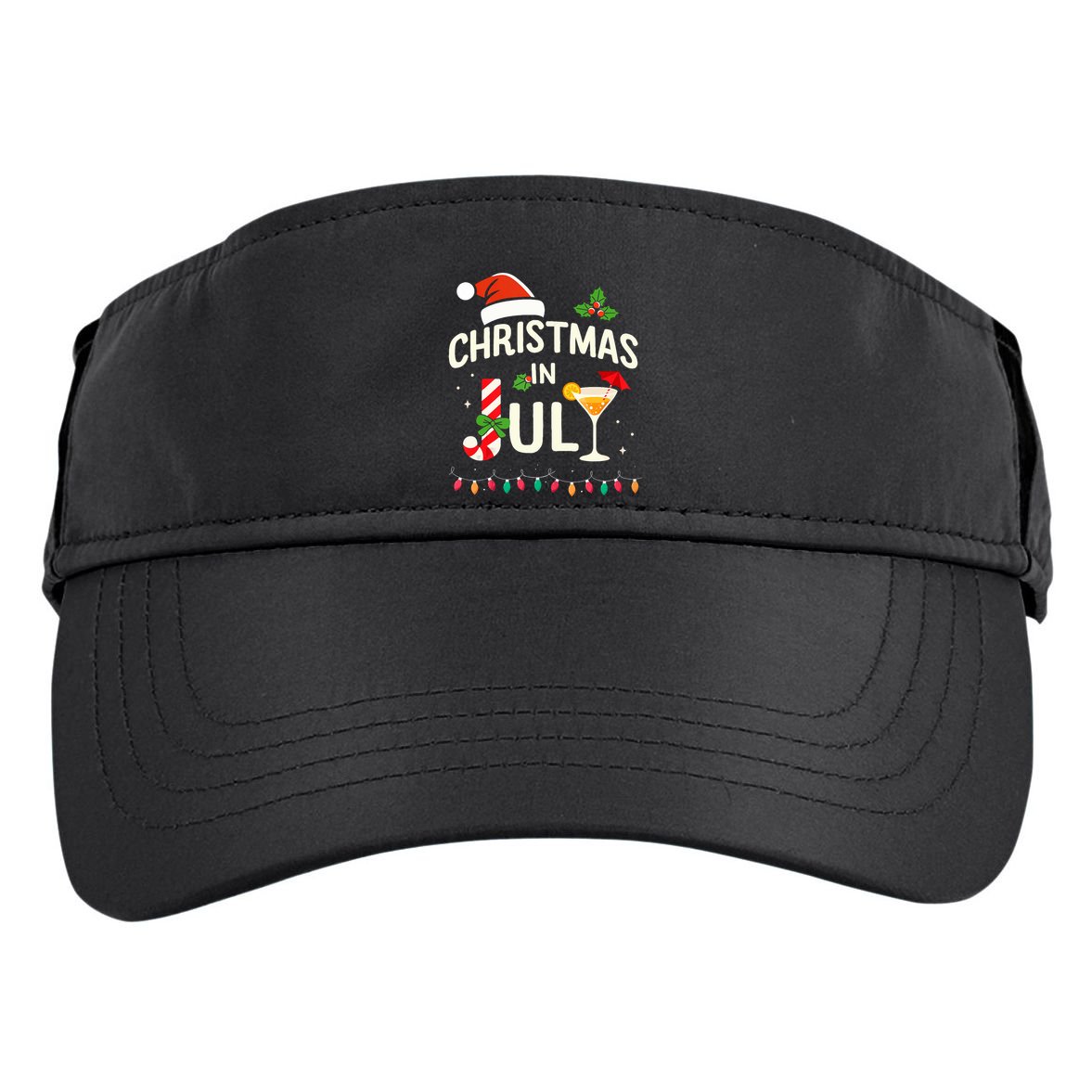 Christmas In July With Candy Cane For Summer Beach Xmas Adult Drive Performance Visor