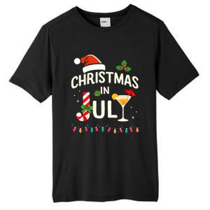 Christmas In July With Candy Cane For Summer Beach Xmas Tall Fusion ChromaSoft Performance T-Shirt