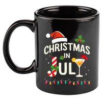 Christmas In July With Candy Cane For Summer Beach Xmas 11oz C Handle Ceramic Mug