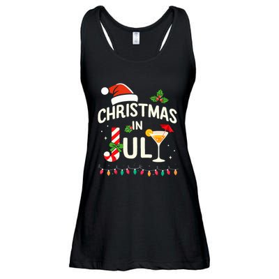 Christmas In July With Candy Cane For Summer Beach Xmas Ladies Essential Flowy Tank