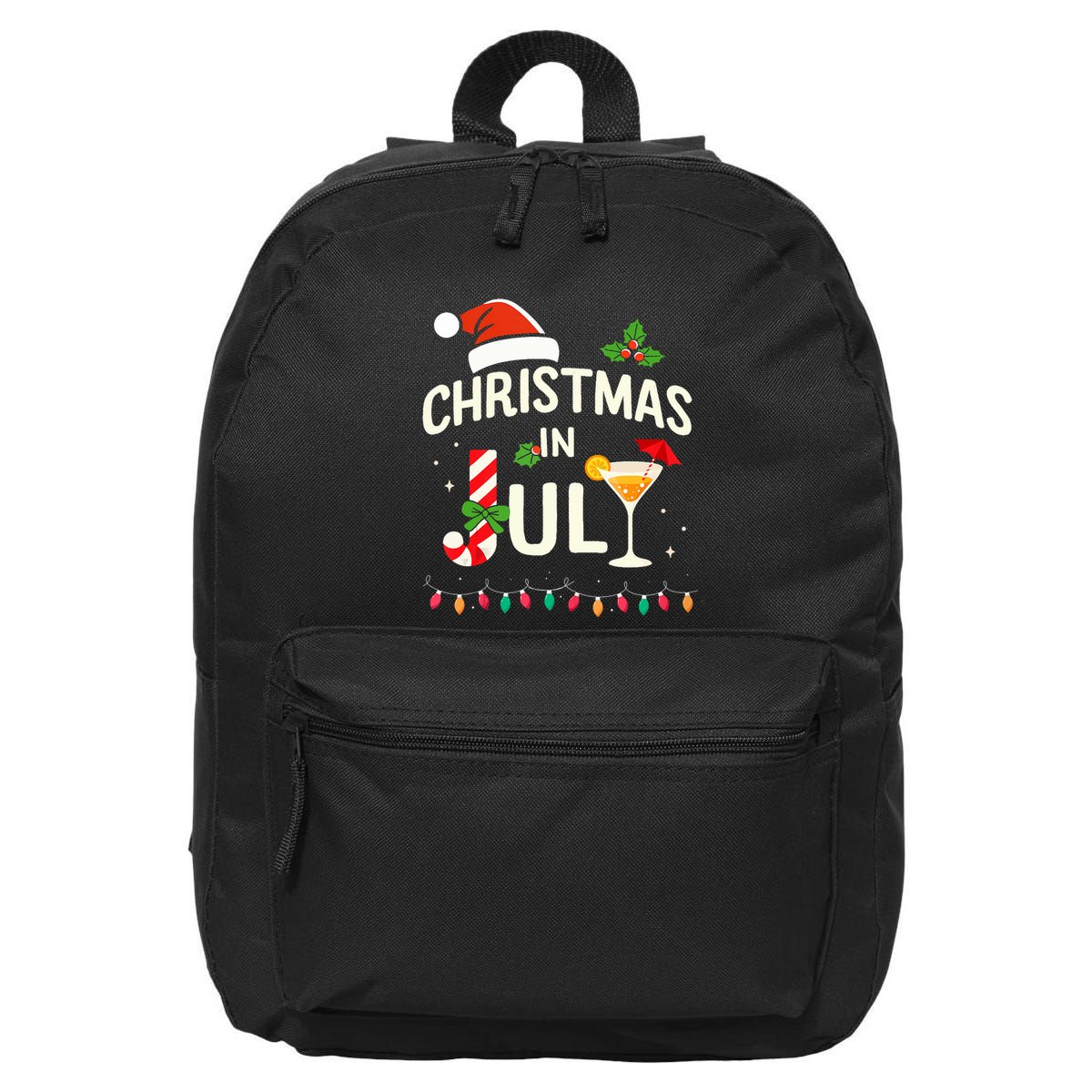 Christmas In July With Candy Cane For Summer Beach Xmas 16 in Basic Backpack