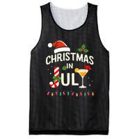 Christmas In July With Candy Cane For Summer Beach Xmas Mesh Reversible Basketball Jersey Tank