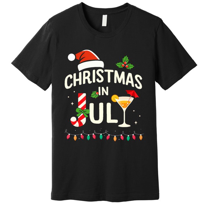 Christmas In July With Candy Cane For Summer Beach Xmas Premium T-Shirt