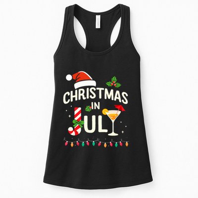 Christmas In July With Candy Cane For Summer Beach Xmas Womens Tank Top