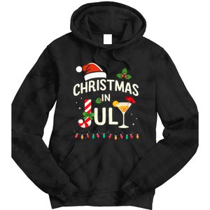 Christmas In July With Candy Cane For Summer Beach Xmas Tie Dye Hoodie