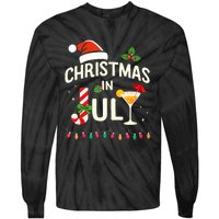 Christmas In July With Candy Cane For Summer Beach Xmas Tie-Dye Long Sleeve Shirt