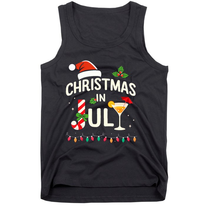 Christmas In July With Candy Cane For Summer Beach Xmas Tank Top