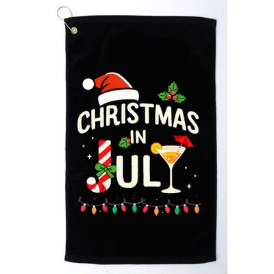 Christmas In July With Candy Cane For Summer Beach Xmas Golf Towel