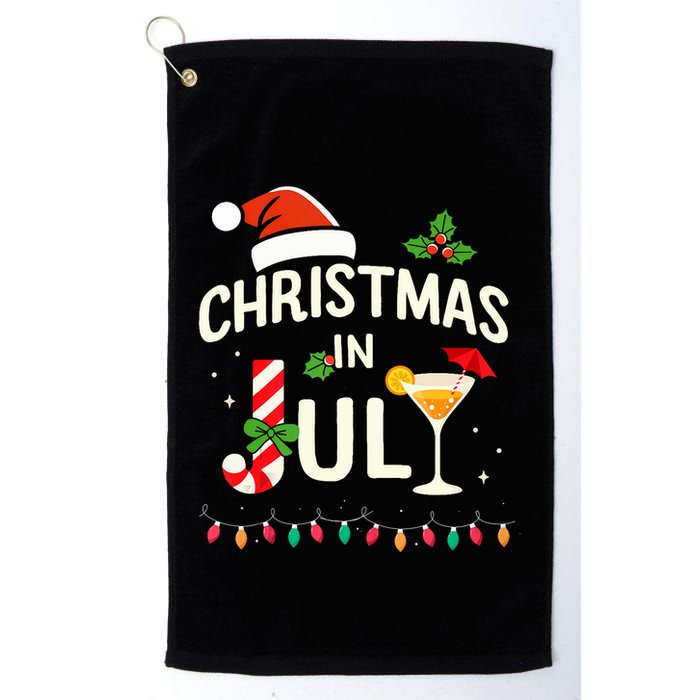 Christmas In July With Candy Cane For Summer Beach Xmas Golf Towel