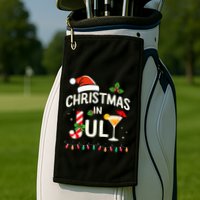 Christmas In July With Candy Cane For Summer Beach Xmas Golf Towel