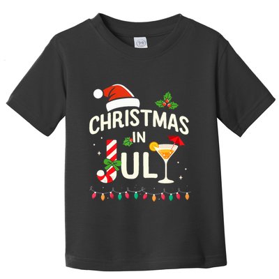 Christmas In July With Candy Cane For Summer Beach Xmas Toddler T-Shirt