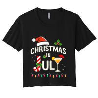 Christmas In July With Candy Cane For Summer Beach Xmas Crop Top