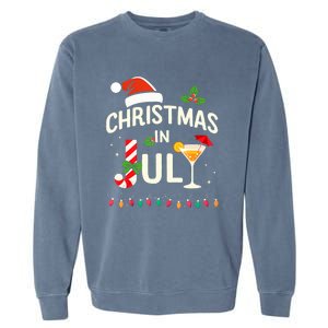 Christmas In July With Candy Cane For Summer Beach Xmas Garment-Dyed Sweatshirt