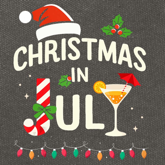 Christmas In July With Candy Cane For Summer Beach Xmas Cotton Canvas Backpack